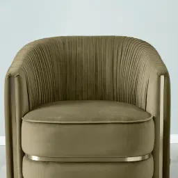 Crown Olive Green Velvet Occasional Chair