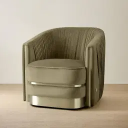 Crown Olive Green Velvet Occasional Chair