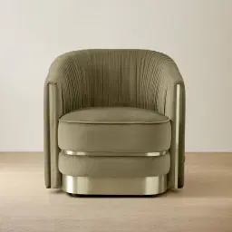 Crown Olive Green Velvet Occasional Chair