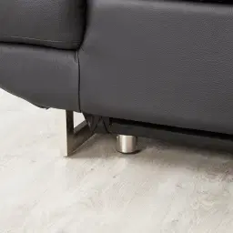 Alessia Black Leather Dual Electric Recliner Lounge - Left