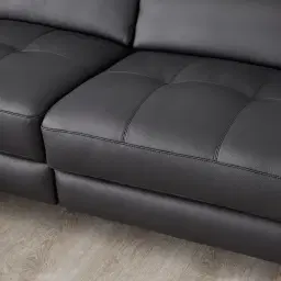 Alessia Black Leather Dual Electric Recliner Lounge - Left