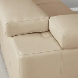 Alessia Almond Cream Leather Dual Electric Recliner Lounge - Right