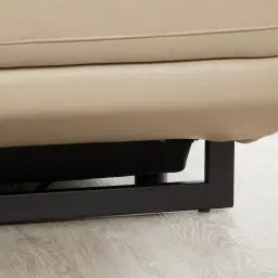 Alessia Almond Cream Leather Dual Electric Recliner Lounge - Right