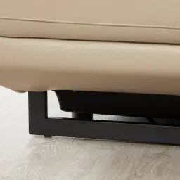 Alessia Almond Cream Leather Dual Electric Recliner Lounge - Left