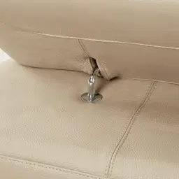 Alessia Almond Cream Leather Dual Electric Recliner Lounge - Left