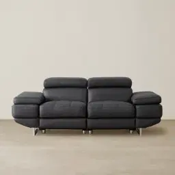 Elena Black Leather 2-Seater Electric Recliner