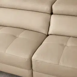 Elena Almond Cream Leather 3-Seater Electric Recliner