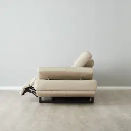 Elena Almond Cream Leather 2-Seater Electric Recliner