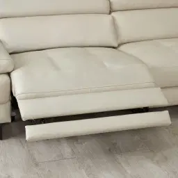 Elena Almond Cream Leather 2-Seater Electric Recliner