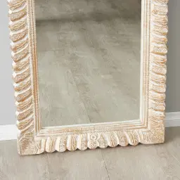 Apollo White Gold Wooden Rectangle Mirror