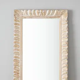Apollo White Gold Wooden Rectangle Mirror