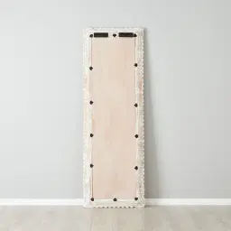 Apollo White Gold Wooden Rectangle Mirror