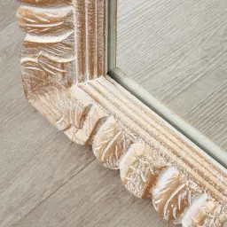 Apollo White Gold Wooden Rectangle Mirror