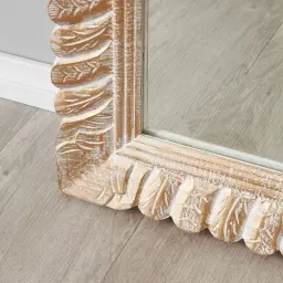 Apollo White Gold Wooden Rectangle Mirror