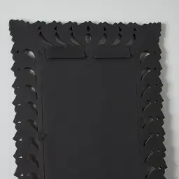 Daphne Black and Gold Carved Wooden Rectangle Mirror