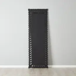 Daphne Black and Gold Carved Wooden Rectangle Mirror