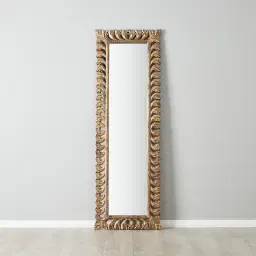 Daphne Black and Gold Carved Wooden Rectangle Mirror