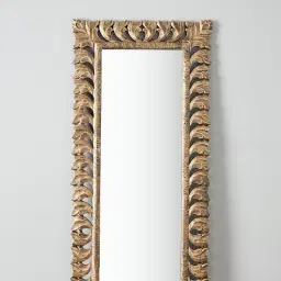 Daphne Black and Gold Carved Wooden Rectangle Mirror