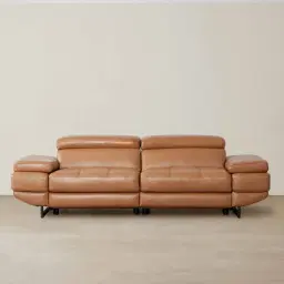 Elena Savannah Brown Leather 3-Seater Electric Recliner