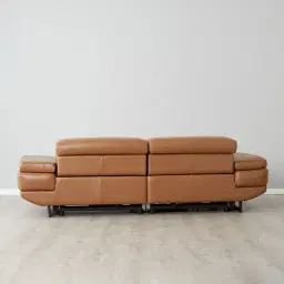 Elena Savannah Brown Leather 3-Seater Electric Recliner