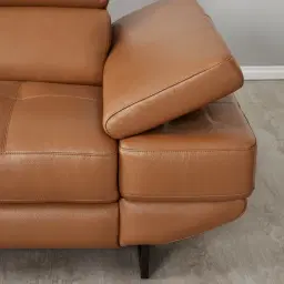 Elena Savannah Brown Leather 3-Seater Electric Recliner