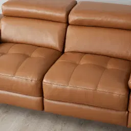 Elena Savannah Brown Leather 2-Seater Electric Recliner