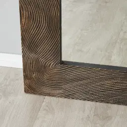 Artemis Black and Gold Carved Wooden Rectangle Mirror