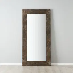 Artemis Black and Gold Carved Wooden Rectangle Mirror