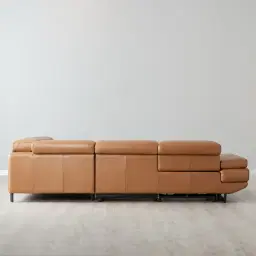 Alessia Savannah Brown Leather Dual Electric Recliner Lounge - Right