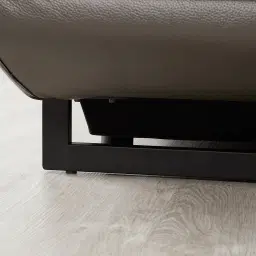 Alessia Warm Stone Grey Leather Dual Electric Recliner Lounge - Left