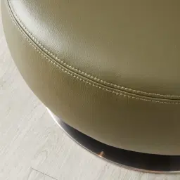 Vermont Garden Green Leather Swivel Occasional Chair