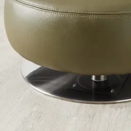 Vermont Garden Green Leather Swivel Occasional Chair