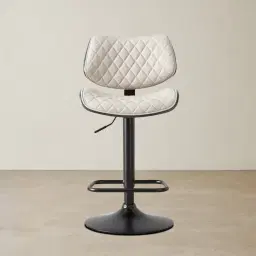 Cres Glacier Grey Vegan Leather Bar Stool