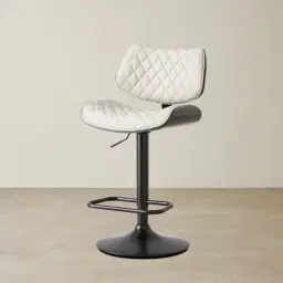 Cres Glacier Grey Vegan Leather Bar Stool