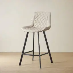 Gavin Glacier Grey Vegan Leather Bar Stool