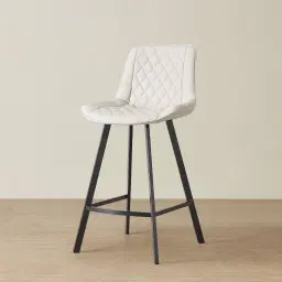 Gavin Glacier Grey Vegan Leather Bar Stool