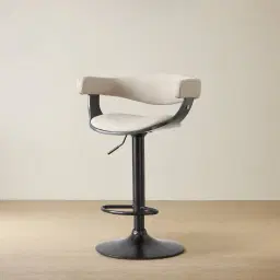 Ryker Glacier Grey Vegan Leather Bar Stool