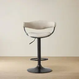 Ryker Glacier Grey Vegan Leather Bar Stool
