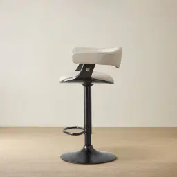 Ryker Glacier Grey Vegan Leather Bar Stool