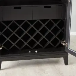 Fredrik Black Wooden Wine Display Cabinet	