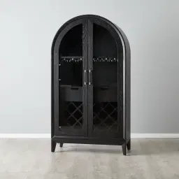 Fredrik Black Wooden Wine Display Cabinet	