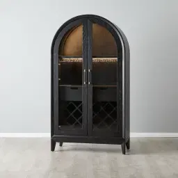 Fredrik Black Wooden Wine Display Cabinet	