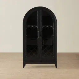 Fredrik Black Wooden Wine Display Cabinet	