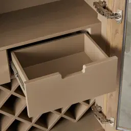 Fredrik Medium Brown Wooden Wine Display Cabinet