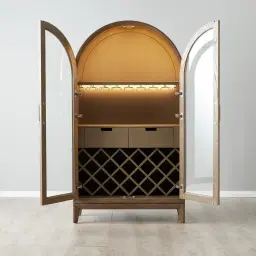 Fredrik Medium Brown Wooden Wine Display Cabinet