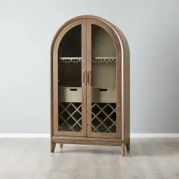 Fredrik Medium Brown Wooden Wine Display Cabinet