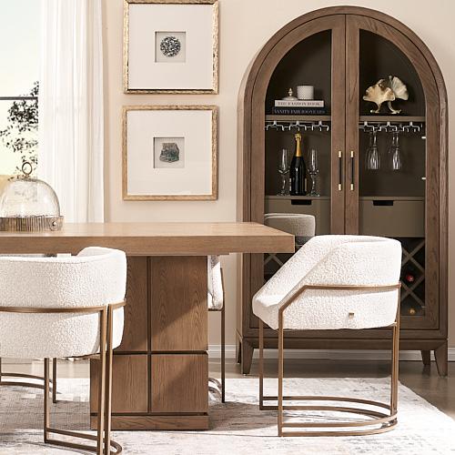 Fredrik Medium Brown Wooden Wine Display Cabinet