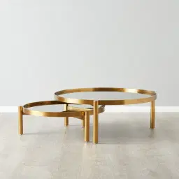 Helena Antique Glass Round Coffee Table - 100 cm