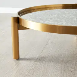 Helena Antique Glass Round Coffee Table - 80 cm