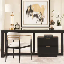 Dorothy Black Wooden Desk